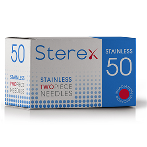 Sterex Electrolysis Needle 3F Short 2-Piece Stainless Steel 50 Pieces/Box - White x5