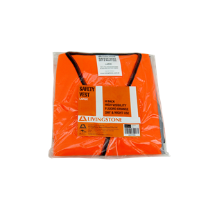Livingstone High Visibility Safety Vest Large Size Day/Night Use - Orange x45