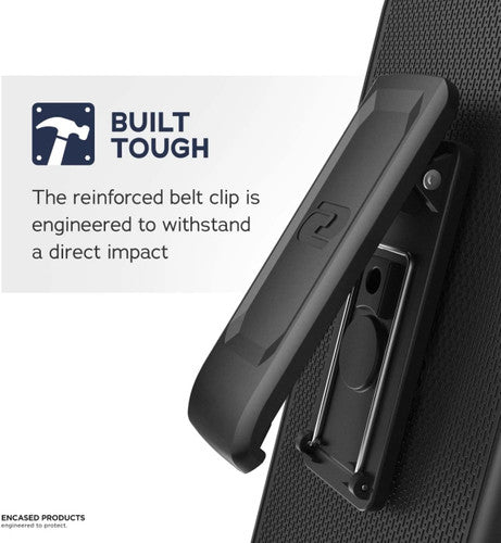 Encased Rebel Case Samsung Galaxy S23 Ultra with Belt Clip Holster - Black