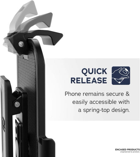 Encased Rebel Case Samsung Galaxy S23 Ultra with Belt Clip Holster - Black