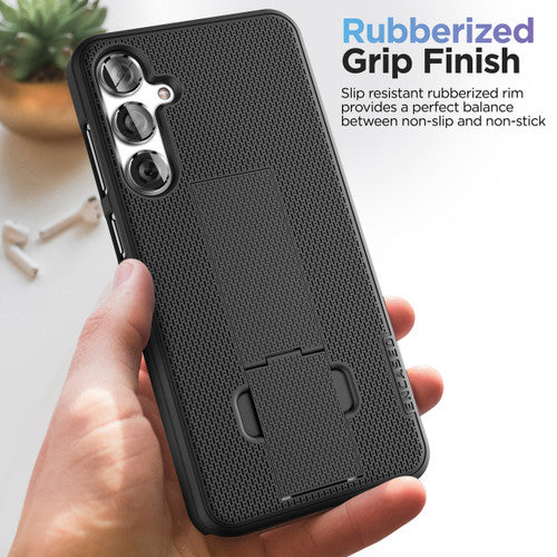 Encased Duraclip Case Samsung Galaxy S24+ Plus with Belt Clip Holster - Black