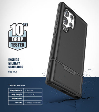 Encased Rebel Case Samsung Galaxy S24 Ultra with Belt Clip Holster - Black