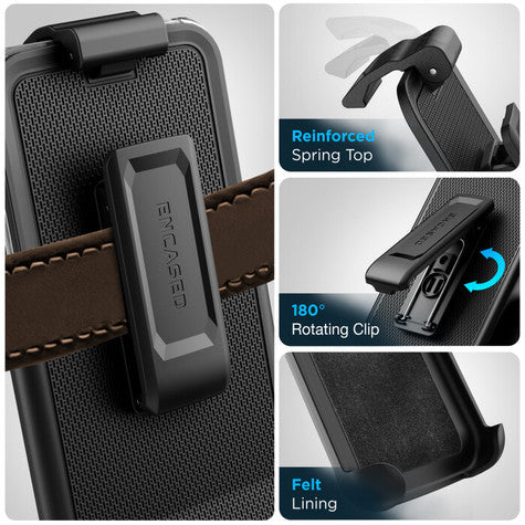 Encased Clear Back Case Samsung Galaxy S25 Ultra with Belt Clip Holster - Clear