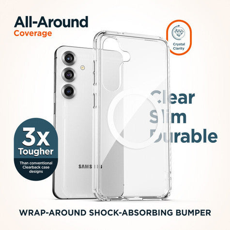 Encased Clear Back Case Samsung Galaxy S25 with MagSafe Charger - Clear