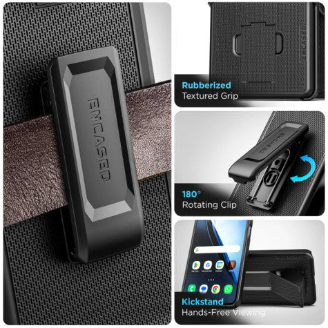 Encased Duraclip Case Samsung Galaxy S25 Ultra with Belt Clip Holster - Black