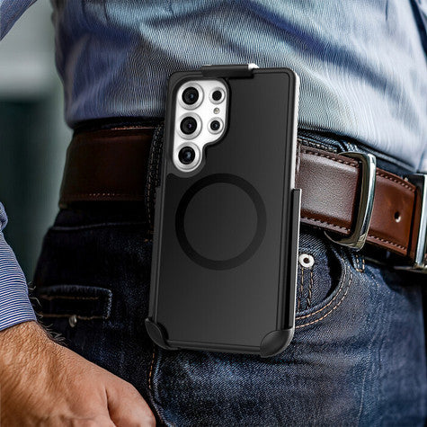 Encased Slimshield Case Samsung Galaxy S25 Ultra with Belt Clip Holster - Black