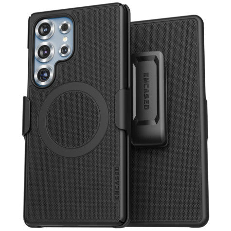 Encased Slimline Case Samsung Galaxy S25 Ultra with Belt Clip Holster - Black