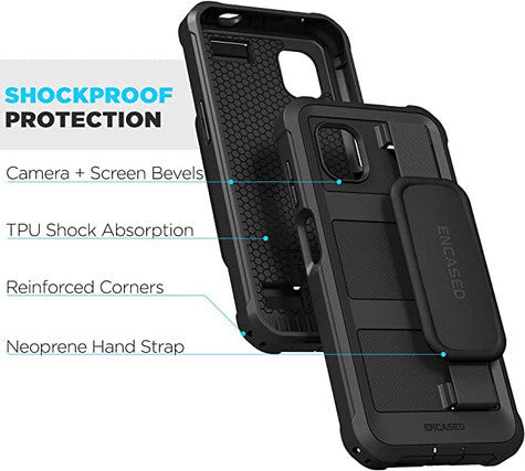 Encased Falcon Shield Hand Strap Case Samsung Galaxy XCover 6 Pro - Black