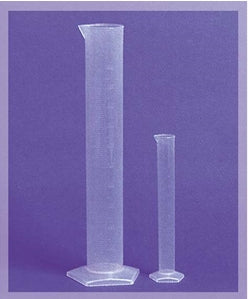 Aptaca Graduated Measuring Cylinder Class B 50ml 25.5(OD)mm x 199(H)mm Autoclavable 121C Polypropylene - Clear x40