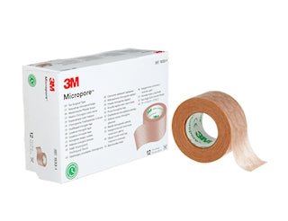 3M Micropore Surgical Paper Tape Latex Free 25mm x 9.1 metres Biodegradable 12 Pieces/Box - Tan x20