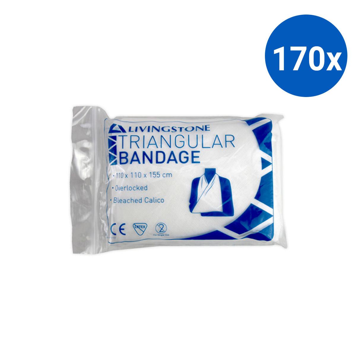 Livingstone Triangular Bandage Bleached Calico 110 x 110 x 155 cm - White x170