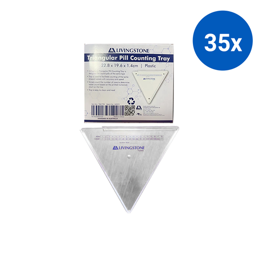 Livingstone Triangular Pill Counting Tray 228(W) x 196(H) x 14(D) mm Plastic - White x35