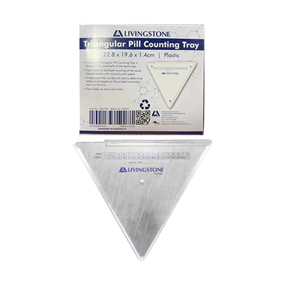 Livingstone Triangular Pill Counting Tray 228(W) x 196(H) x 14(D) mm Plastic - White x35