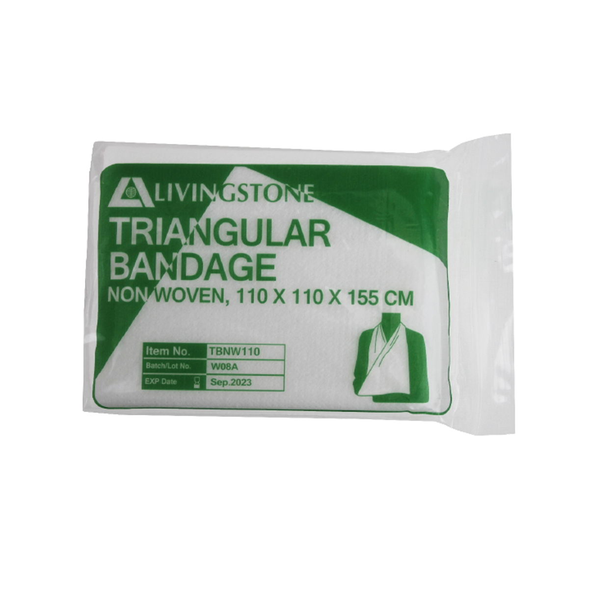 Livingstone Triangular Bandage Non-Woven 110 x 110 x 155 cm - White x270