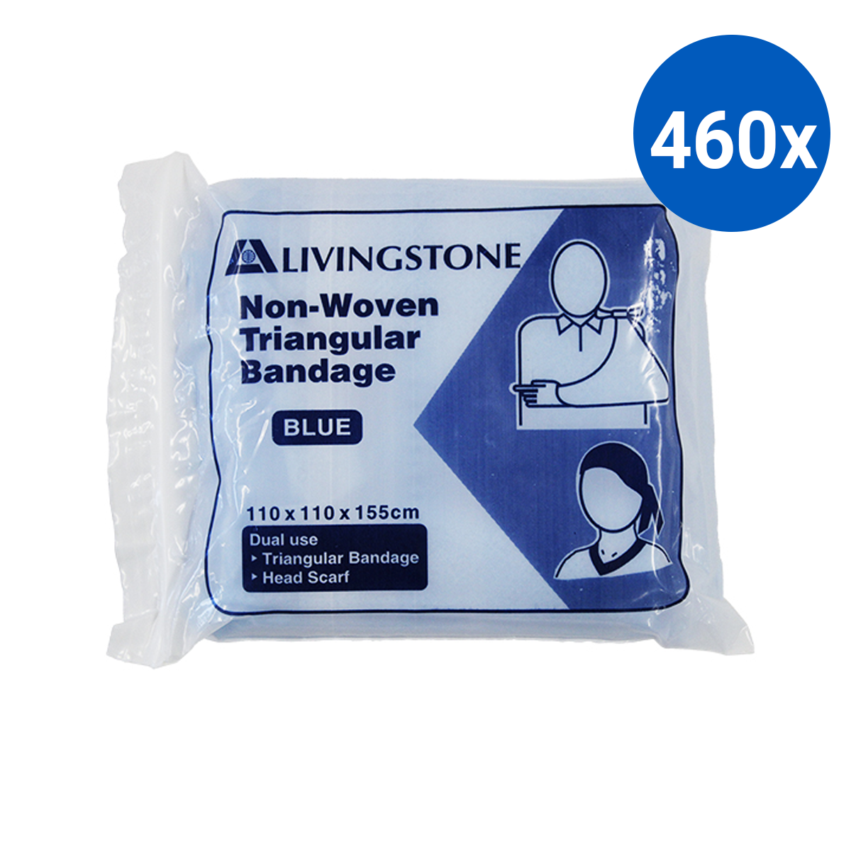 Livingstone Triangular Bandage Non-Woven 110 x 110 x 155cm - Blue x460