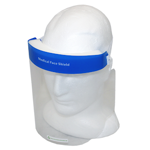 Livingstone Full Face Shield 32 x 21cm with Foam Pad and Elastic Head Band - Blue x235