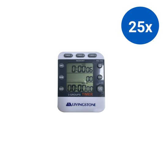 Livingstone Electronic Digital LCD Timer up to 100 Minutes - White x25