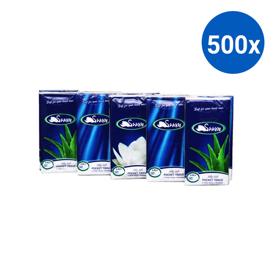 Pocket Tissue 21 x 21cm 3 Ply 10 Sheetsper/Pack - White x500
