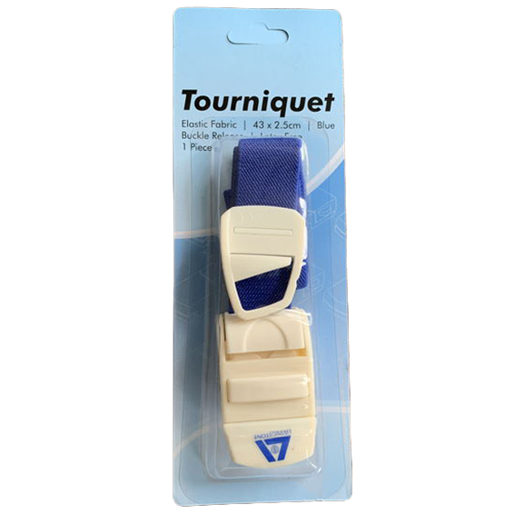 Livingstone Tourniquet Reusable Elastic Fabric 43 x 2.5cm Latex Free 1 Pc/Blister Card - Blue x105