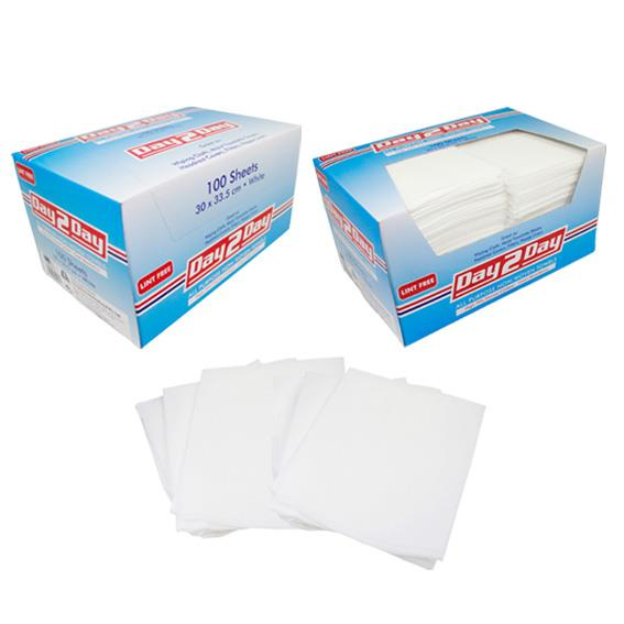 Day 2 Day All Purpose Towel Lint Free Small 30x34cm HACCP 1200 Sheets/Carton - White x5
