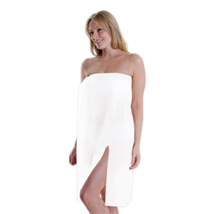 Sofeel Cotton Towelling Body Wrap Gown or Sarong Reusable 77cm Stretcheable to 150cm - White x20
