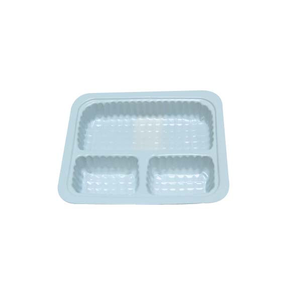 Disposable Standard Tray 3 Compartment 125x110x25mm - White x800