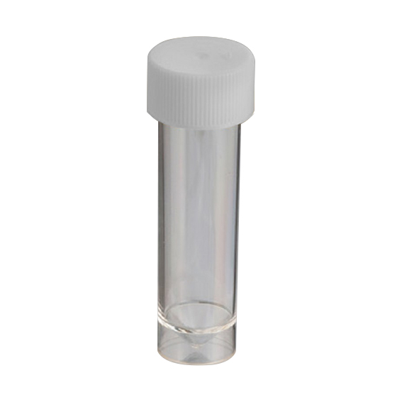 Livingstone Specimen Container with White Lid 30mL 22x90mm Unlabelled Polystyrene 500/Carton - Clear x5