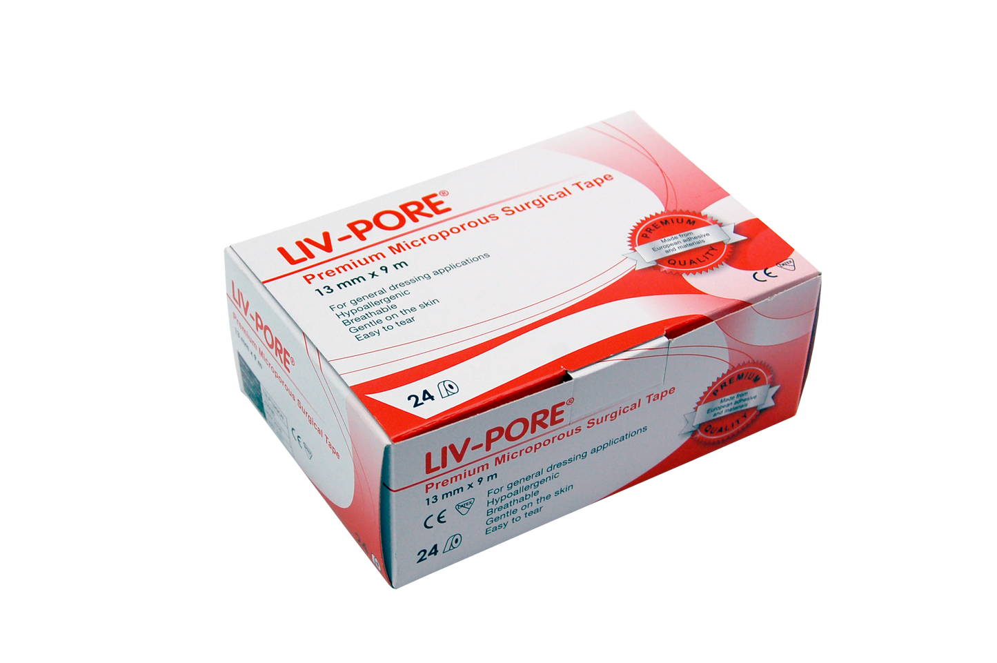 Liv-Pore Premium Microporous Biodegradable Surgical Paper Tape 13mm x 9m 24/Box - White x35