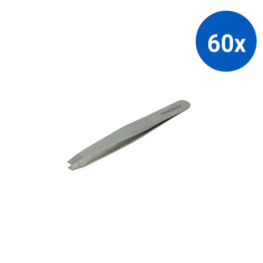 Livingstone Slanted Tweezer 95mm Stainless Steel - Silver x60
