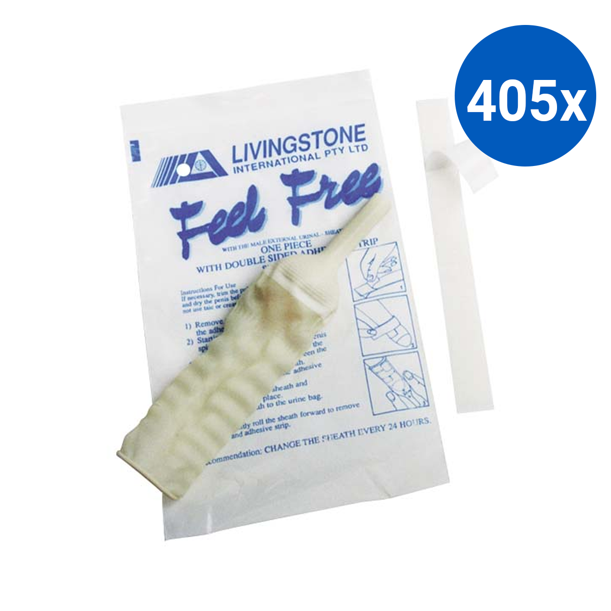 Livingstone External Male Sheath 25mm Diameter - White x405