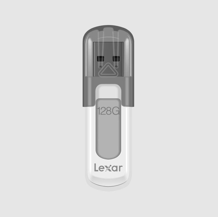 Lexar V100 128GB JumpDrive USB3.0 Flash Drive - White
