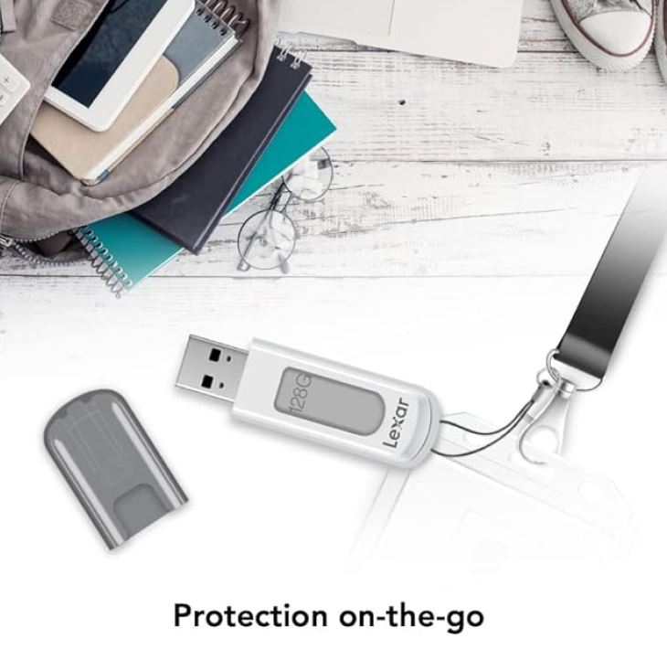 Lexar V100 128GB JumpDrive USB3.0 Flash Drive - White