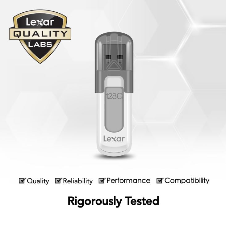 Lexar V100 128GB JumpDrive USB3.0 Flash Drive - White