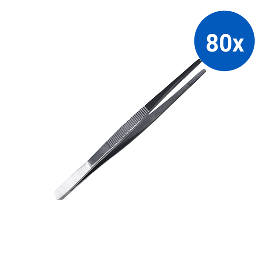 Livingstone Dressing Thumb Forceps 12.5cm Blunt Points Stainless Steel - Silver x80
