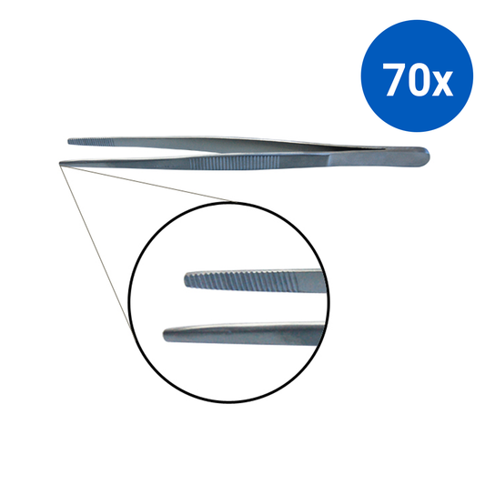 Livingstone Dressing Thumb Forceps 14cm 20G 21g Blunt Points Stainless Steel - Silver x70
