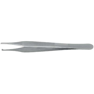 Livingstone Stainless Steel Dissecting Tissue Forceps 12.5cm with 1x2 Rat Tooth Grip - Silver