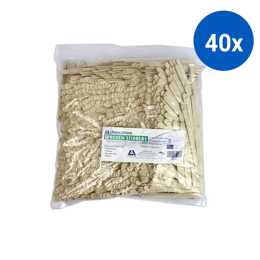 Livingstone Wooden Sticks 114 x 10 x 2mm 100% Biodegradable 1000/Bag - Brown x40