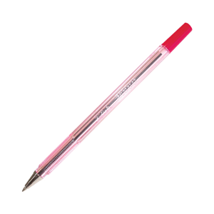 ZA Ball Point Pens 0.7mm 12/Box - Red/Silver x85