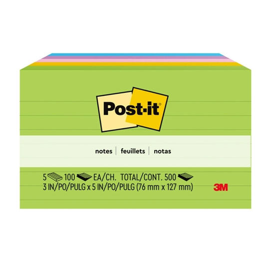 Post‑It Lined Notes Jaipur 76 x 127mm 5‑Pack