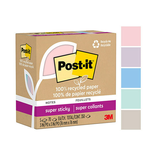 Post‑It Super Sticky Notes Wanderlust 76 x 76mm 5‑Pack Box of 6
