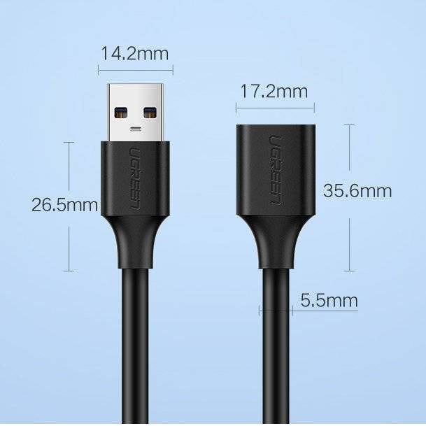 UGREEN USB 3.0 Extension Cable 0.5m Black