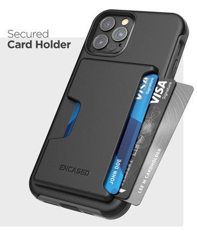 Encased Phantom Wallet Case iPhone 12 Pro Max - Black