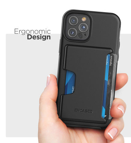 Encased Phantom Wallet Case iPhone 12 Pro Max - Black