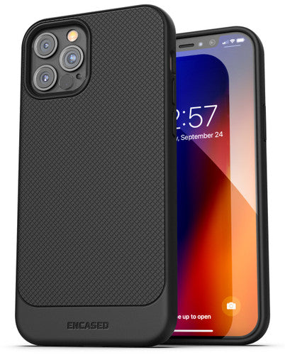 Encased Thin Armor Case iPhone 12 Pro Max with Belt Clip Holster - Black
