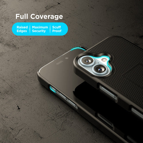 Encased Duraclip Case iPhone 16 with Tempered Glass - Black