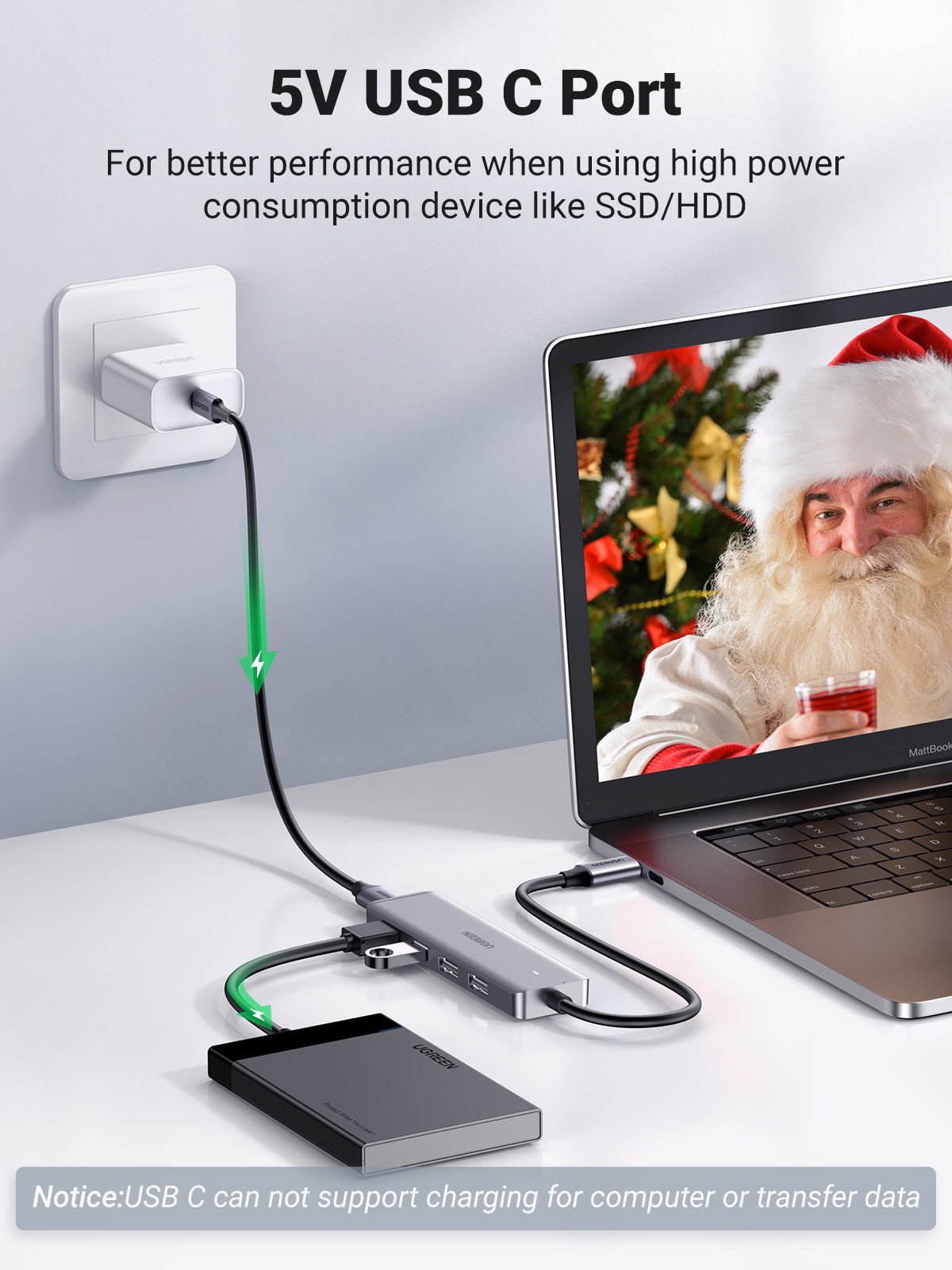 UGREEN 4 Ports USB C Hub Silver