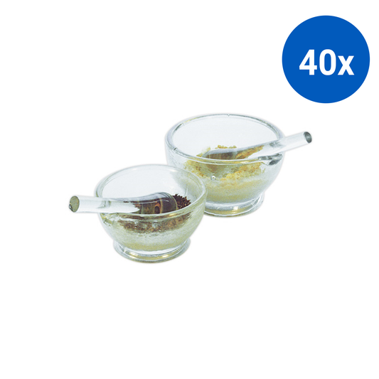 Lincon Mortar and Pestle 120mm Diameter Soda Lime Glass 1/Box - Clear x40