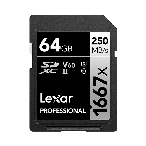 Lexar Professional 1667x SDXC UHS-II Card 64 GB- Silver
