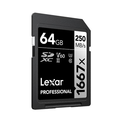 Lexar Professional 1667x SDXC UHS-II Card 64 GB- Silver