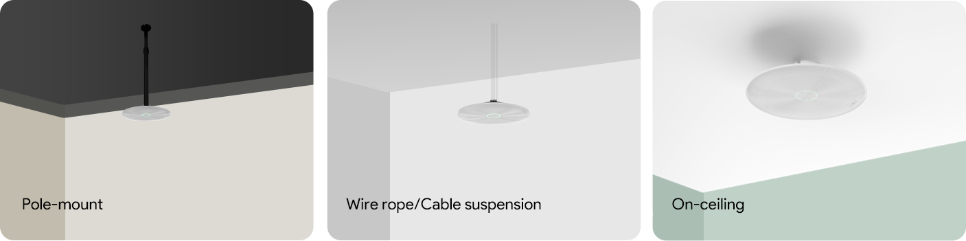 Yealink CM‑MountKIT Next‑Level Mic Deployment with Suspension Ropes, Ceiling Mount & Adjustable Pole